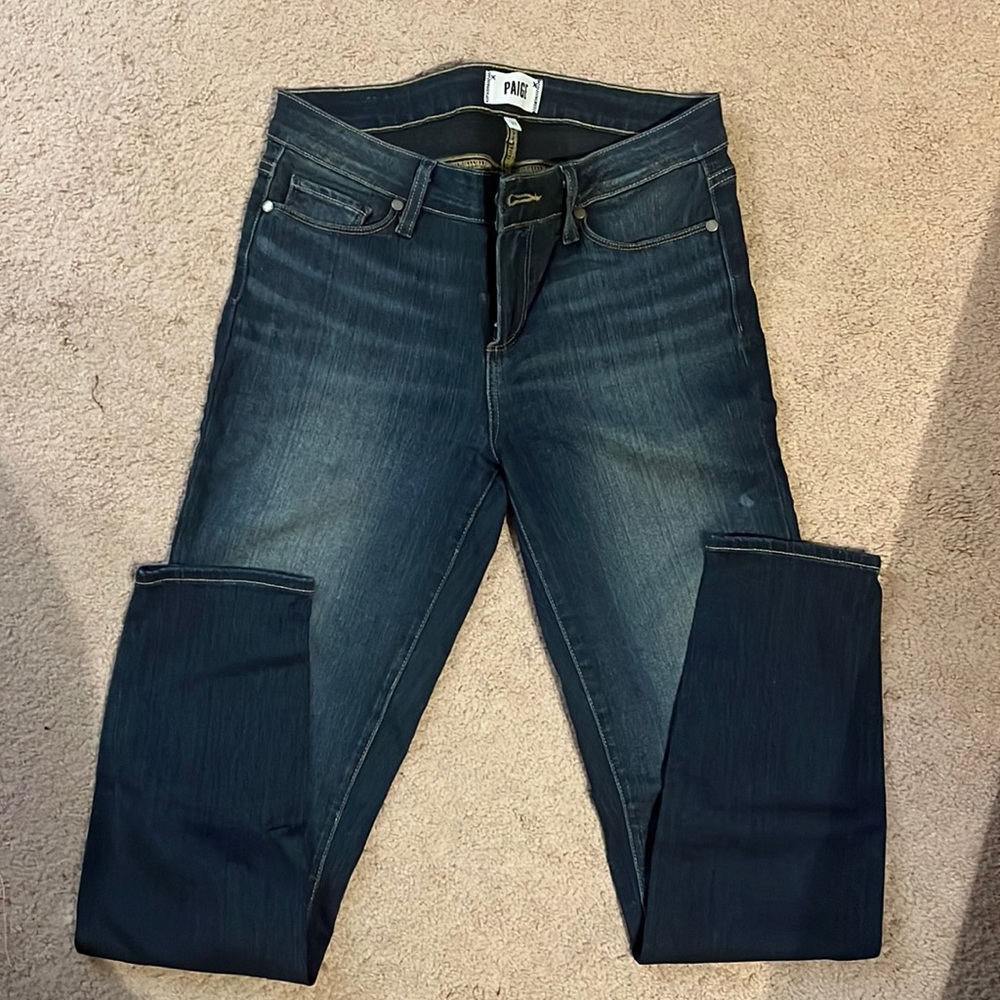 Paige dark wash skinny jeans
